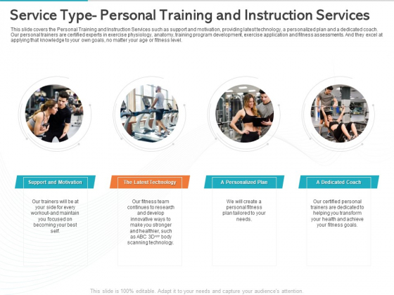 Gym Health And Fitness Market Industry Report Service Type Personal Training And Instruction Services Ppt Summary Deck PDF