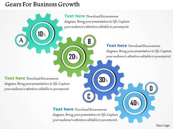 Gears For Business Growth PowerPoint Template