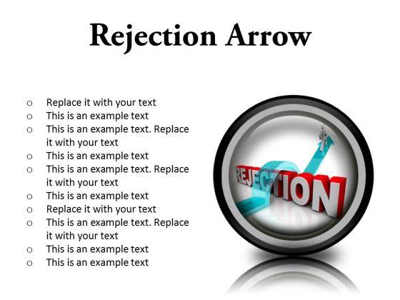 Getting Over Rejection Arrow Business PowerPoint Presentation Slides Cc