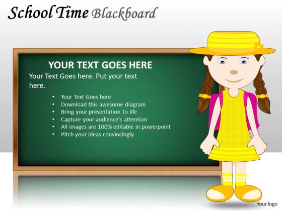 Girl School Time Blackboard PowerPoint Slides And Ppt Diagram Templates Girl School Time Blackboard PowerPoint Slides And Ppt Diagram Templates