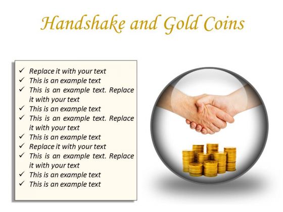 Gold Coins Handshake PowerPoint Presentation Slides C Gold Coins Handshake PowerPoint Presentation Slides C