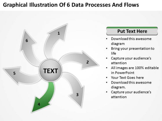 Graphical Illustration Of 6 Data Processes And Flows Circular PowerPoint Slides Graphical Illustration Of 6 Data Processes And Flows Circular PowerPoint Slides