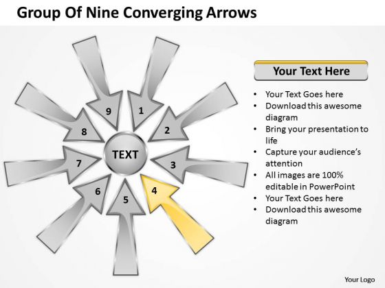 Group Of Nine Coverging Arrows Cycle Process Network PowerPoint Slide Group Of Nine Coverging Arrows Cycle Process Network PowerPoint Slide