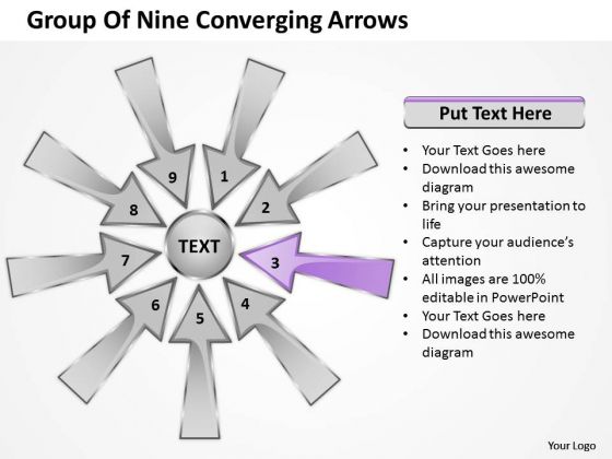 Group Of Nine Coverging Arrows Cycle Process Network PowerPoint Slides Group Of Nine Coverging Arrows Cycle Process Network PowerPoint Slides