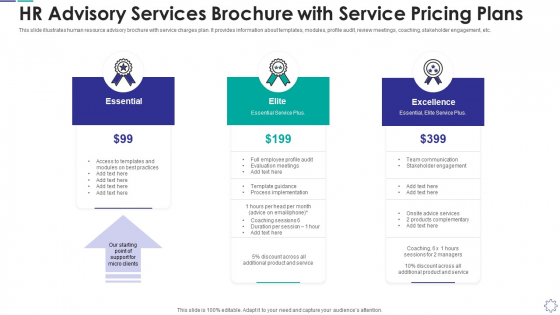 Hr Advisory Services Brochure With Service Pricing Plans