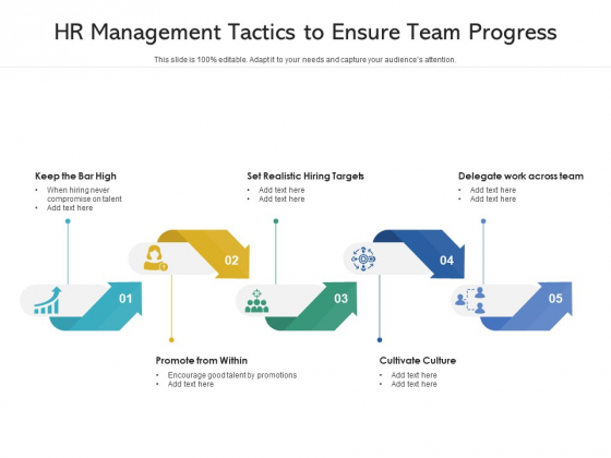 HR Management Tactics To Ensure Team Progress Ppt PowerPoint Presentation Icon Example PDF