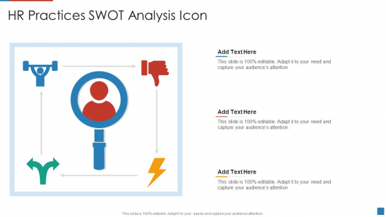 HR Practices SWOT Analysis Icon Mockup PDF