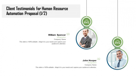 HR Process Automation Client Testimonials For Human Resource Automation Proposal Graphics PDF HR Process Automation Client Testimonials For Human Resource Automation Proposal Graphics PDF