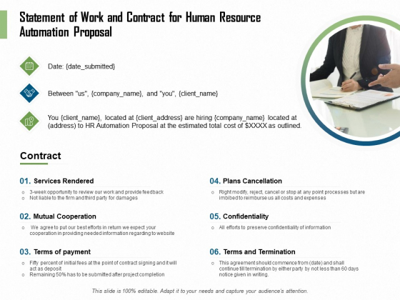 HR Process Automation Statement Of Work And Contract For Human Resource Automation Proposal Demonstration PDF HR Process Automation Statement Of Work And Contract For Human Resource Automation Proposal Demonstration PDF