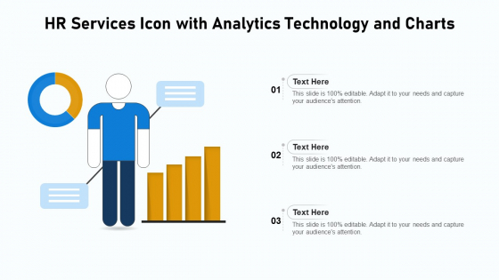 HR Services Icon With Analytics Technology And Charts Ppt Outline Demonstration