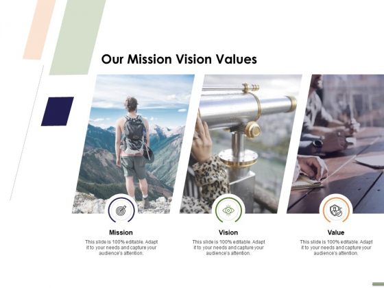 HR Strategy Employee Journey Our Mission Vision Values Ppt Portfolio Ideas PDF