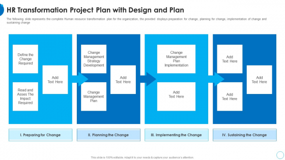 HR Transformation Project Plan With Design And Plan HR Change Management Tools Diagrams PDF
