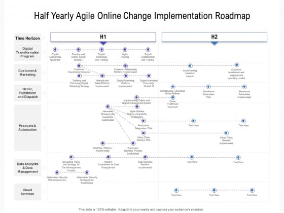 Half Yearly Agile Online Change Implementation Roadmap Brochure Half Yearly Agile Online Change Implementation Roadmap Brochure