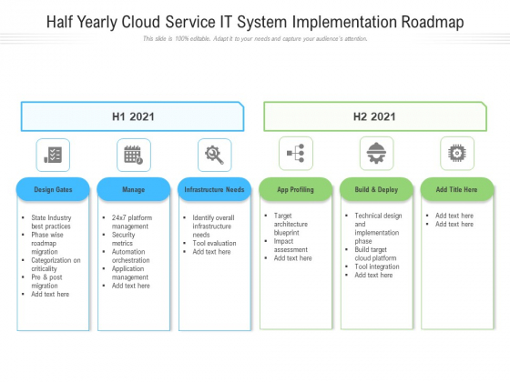 Half Yearly Cloud Service IT System Implementation Roadmap Mockup Half Yearly Cloud Service IT System Implementation Roadmap Mockup