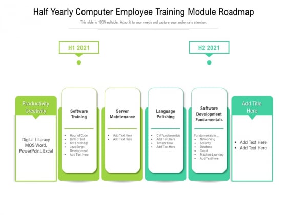 Half Yearly Computer Employee Training Module Roadmap Formats Half Yearly Computer Employee Training Module Roadmap Formats