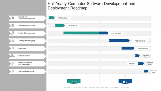 Half Yearly Computer Software Development And Deployment Roadmap Clipart