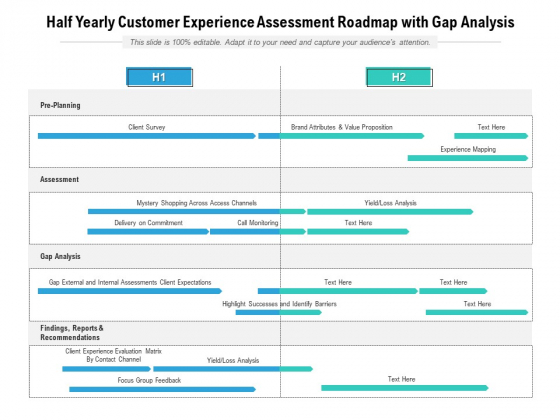 Half Yearly Customer Experience Assessment Roadmap With Gap Analysis Brochure Half Yearly Customer Experience Assessment Roadmap With Gap Analysis Brochure