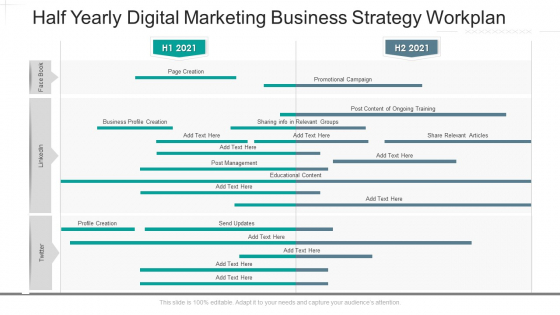 Half Yearly Digital Marketing Business Strategy Workplan Template Half Yearly Digital Marketing Business Strategy Workplan Template