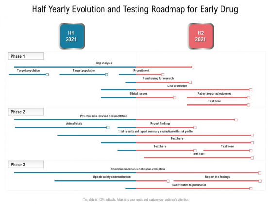 Half Yearly Evolution And Testing Roadmap For Early Drug Guidelines