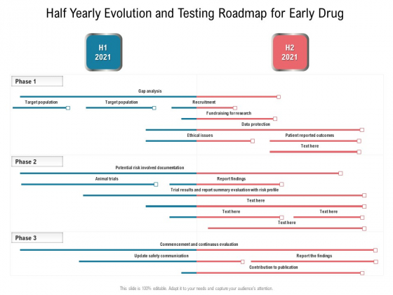 Half Yearly Evolution And Testing Roadmap For Early Drug Guidelines Half Yearly Evolution And Testing Roadmap For Early Drug Guidelines