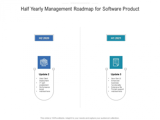 Half Yearly Management Roadmap For Software Product Portrait Half Yearly Management Roadmap For Software Product Portrait