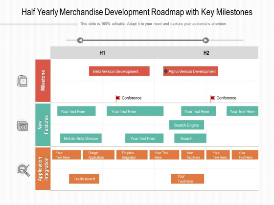 Half Yearly Merchandise Development Roadmap With Key Milestones Sample Half Yearly Merchandise Development Roadmap With Key Milestones Sample