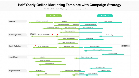 Half Yearly Online Marketing Template With Campaign Strategy Formats Half Yearly Online Marketing Template With Campaign Strategy Formats