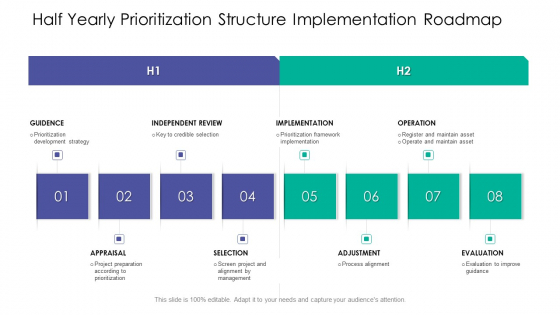 Half Yearly Prioritization Structure Implementation Roadmap Brochure Half Yearly Prioritization Structure Implementation Roadmap Brochure