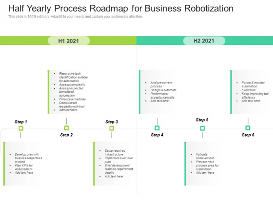 Half Yearly Process Roadmap For Business Robotization Themes Half Yearly Process Roadmap For Business Robotization Themes