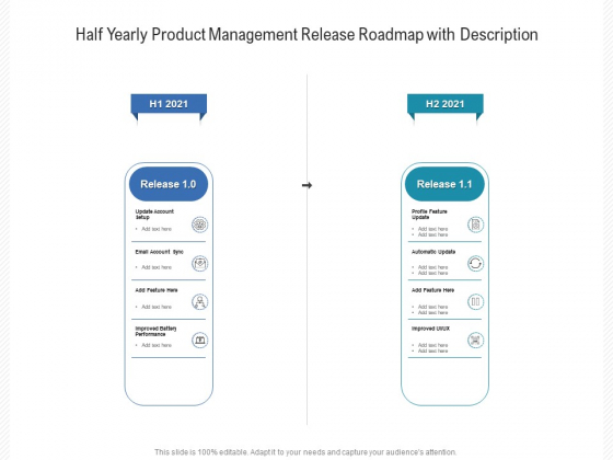 Half Yearly Product Management Release Roadmap With Description Elements Half Yearly Product Management Release Roadmap With Description Elements