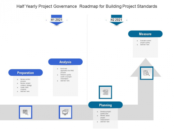 Half Yearly Project Governance Roadmap For Building Project Standards Graphics Half Yearly Project Governance Roadmap For Building Project Standards Graphics