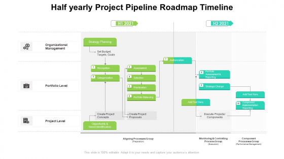 Half Yearly Project Pipeline Roadmap Timeline Mockup