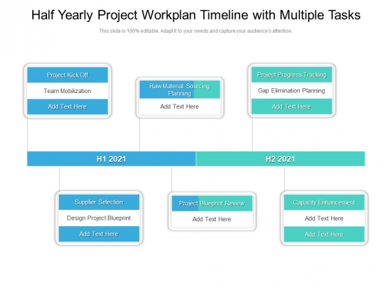 Half Yearly Project Workplan Timeline With Multiple Tasks Slides Half Yearly Project Workplan Timeline With Multiple Tasks Slides