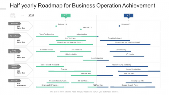 Half Yearly Roadmap For Business Operation Achievement Background