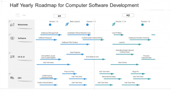 Half Yearly Roadmap For Computer Software Development Pictures Half Yearly Roadmap For Computer Software Development Pictures