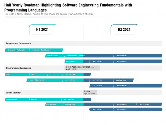 Half Yearly Roadmap Highlighting Software Engineering Fundamentals With Programming Languages Background Half Yearly Roadmap Highlighting Software Engineering Fundamentals With Programming Languages Background
