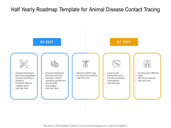Half Yearly Roadmap Template For Animal Disease Contact Tracing Infographics Half Yearly Roadmap Template For Animal Disease Contact Tracing Infographics