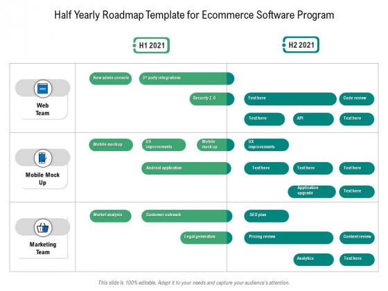 Half Yearly Roadmap Template For Ecommerce Software Program Template Half Yearly Roadmap Template For Ecommerce Software Program Template