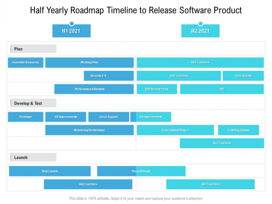Half Yearly Roadmap Timeline To Release Software Product Topics Half Yearly Roadmap Timeline To Release Software Product Topics