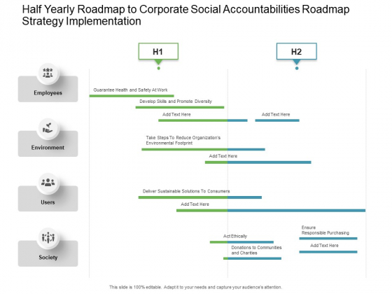 Half Yearly Roadmap To Corporate Social Accountabilities Roadmap Strategy Implementation Microsoft Half Yearly Roadmap To Corporate Social Accountabilities Roadmap Strategy Implementation Microsoft