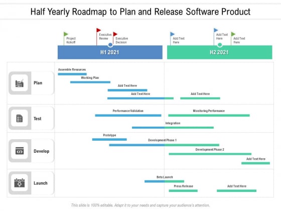 Half Yearly Roadmap To Plan And Release Software Product Brochure Half Yearly Roadmap To Plan And Release Software Product Brochure