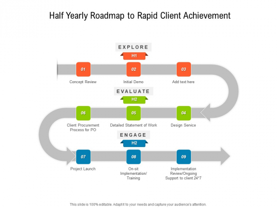 Half Yearly Roadmap To Rapid Client Achievement Mockup