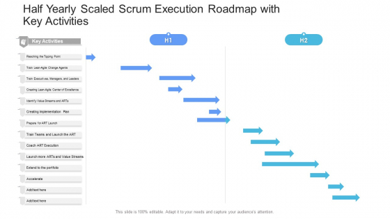 Half Yearly Scaled Scrum Execution Roadmap With Key Activities Slides Half Yearly Scaled Scrum Execution Roadmap With Key Activities Slides