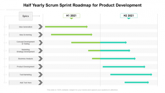 Half Yearly Scrum Sprint Roadmap For Product Development Guidelines Half Yearly Scrum Sprint Roadmap For Product Development Guidelines