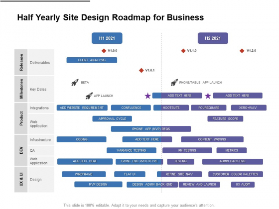 Half Yearly Site Design Roadmap For Business Background