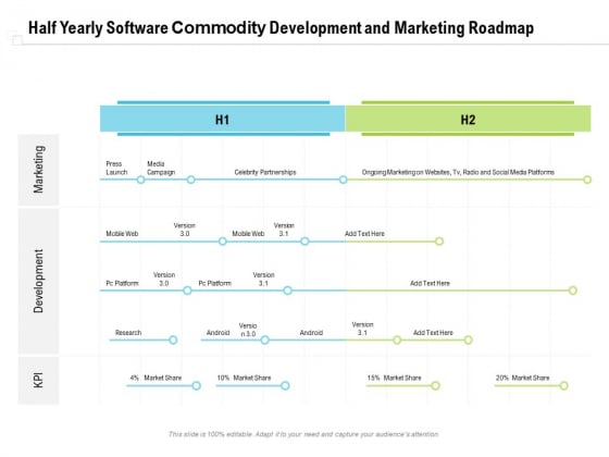 Half Yearly Software Commodity Development And Marketing Roadmap Graphics Half Yearly Software Commodity Development And Marketing Roadmap Graphics