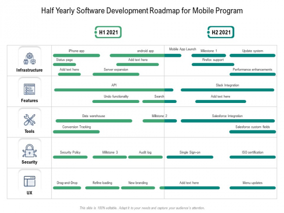 Half Yearly Software Development Roadmap For Mobile Program Formats Half Yearly Software Development Roadmap For Mobile Program Formats