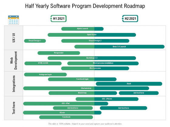 Half Yearly Software Program Development Roadmap Summary Half Yearly Software Program Development Roadmap Summary