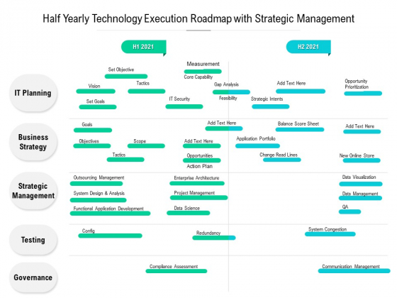 Half Yearly Technology Execution Roadmap With Strategic Management Background Half Yearly Technology Execution Roadmap With Strategic Management Background