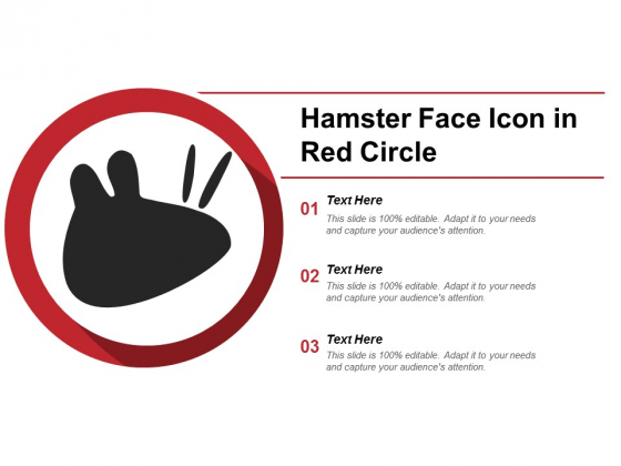 Hamster Face Icon In Red Circle Ppt Powerpoint Presentation File Example Topics
